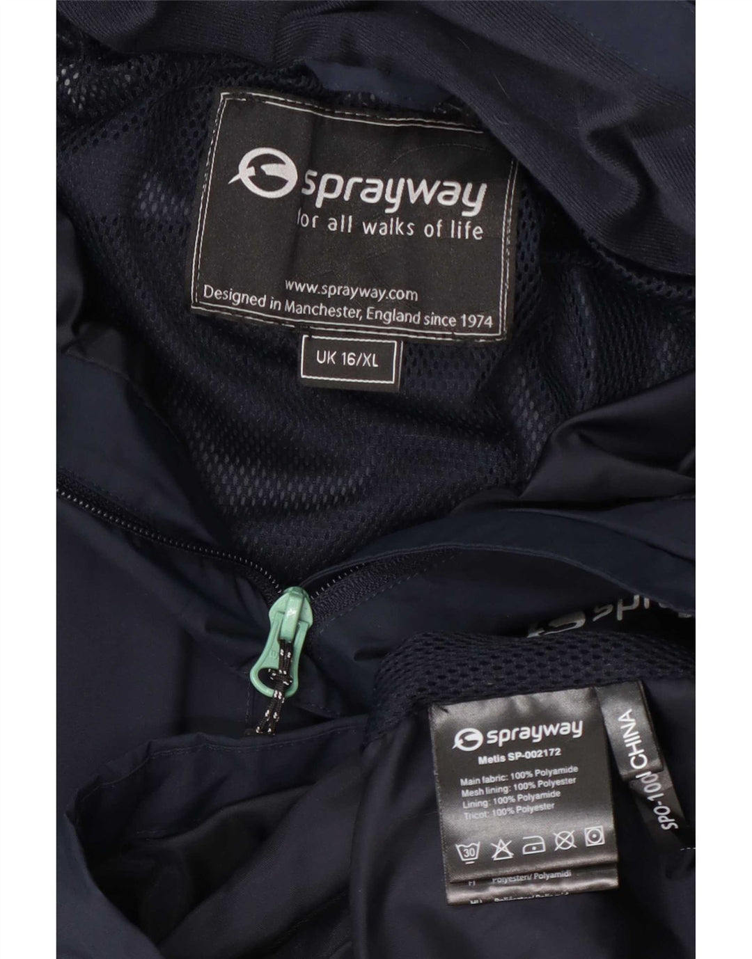 Sprayway Γυναικείο μπουφάν βροχής με κουκούλα UK 16 Large Navy Blue Polyamide