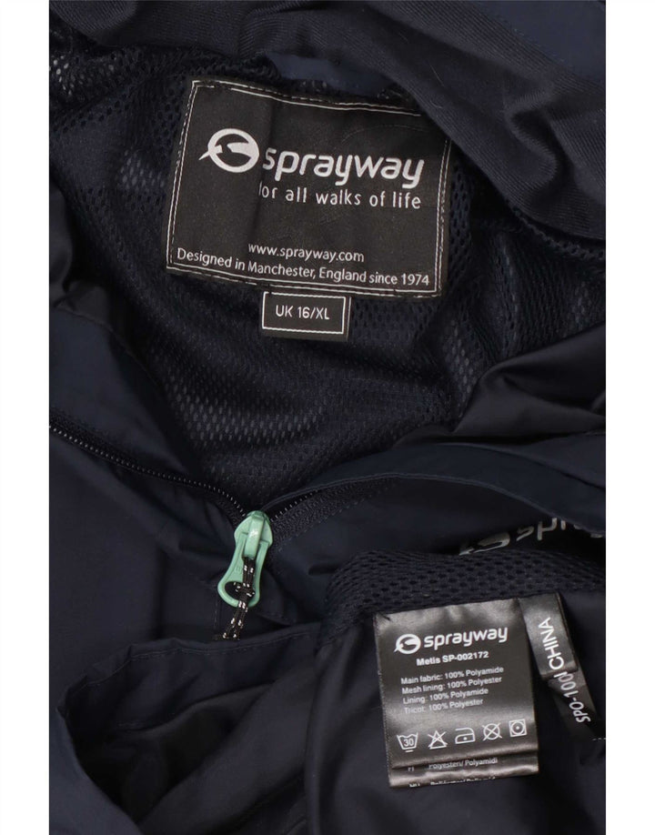 Sprayway Γυναικείο μπουφάν βροχής με κουκούλα UK 16 Large Navy Blue Polyamide