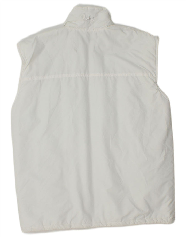 Vintage ανδρικό padded Gilet UK 36 Small White Polyester