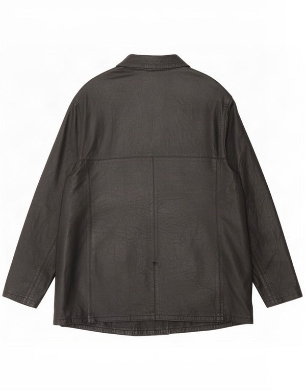 Lavorazione Artigianale Γυναικείο Δερμάτινο Μπουφάν UK 16 Large Black