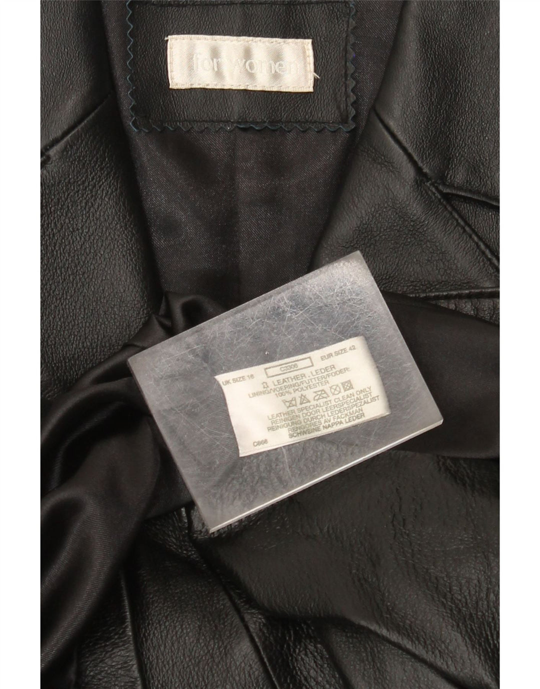 Vintage γυναικείο δερμάτινο παλτό UK 18 XL μαύρο δέρμα