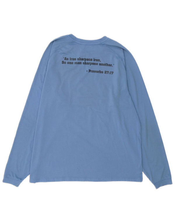 Adidas Mens Villanova Graphic Top Μακρυμάνικο Μεγάλο Μπλε Πολυεστέρας