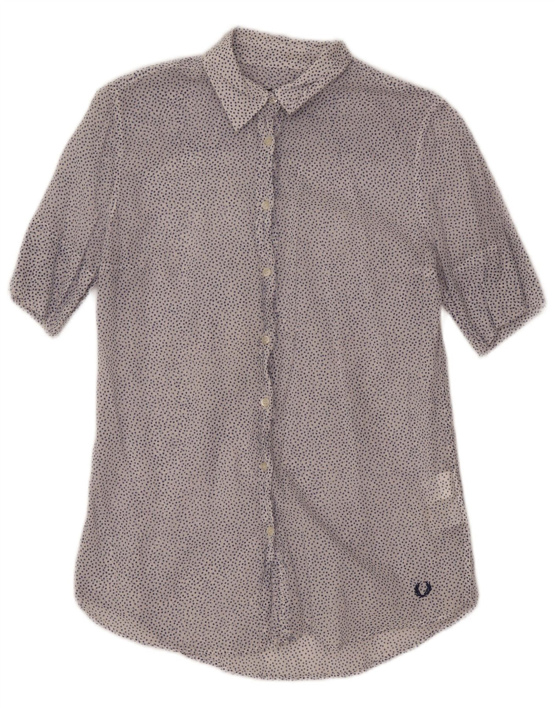 Fred Perry Γυναικείο πουκάμισο See Through UK 14 Large White Spotted Cotton