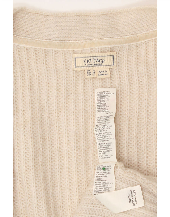 Γυναικείο πουλόβερ Longline UK 16 Large Off White