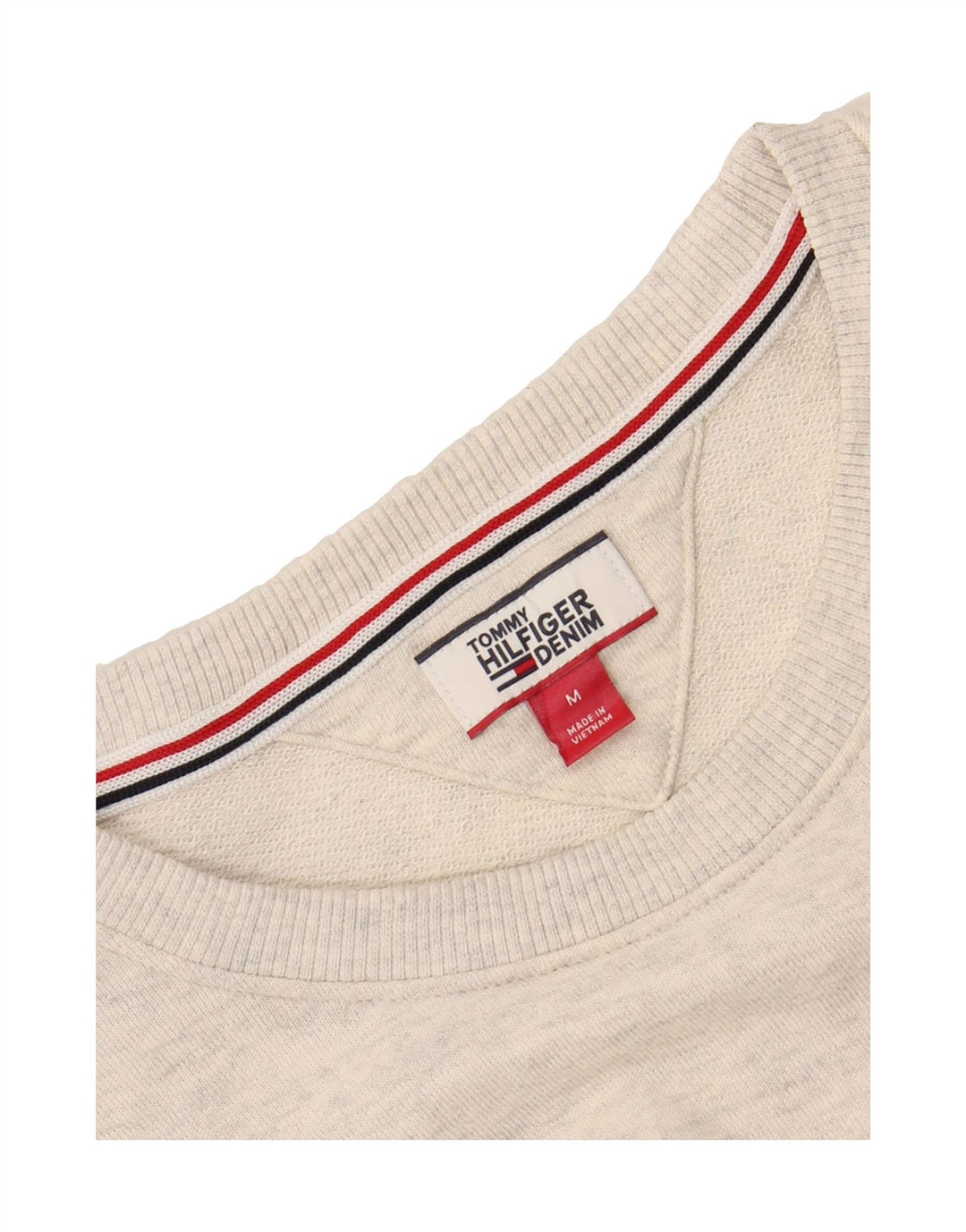 TOMMY HILFIGER Womens Graphic Sweatshirt Jumper UK 14 Medium Grey Cotton Vintage Tommy Hilfiger and Second-Hand Tommy Hilfiger from Messina Hembry 