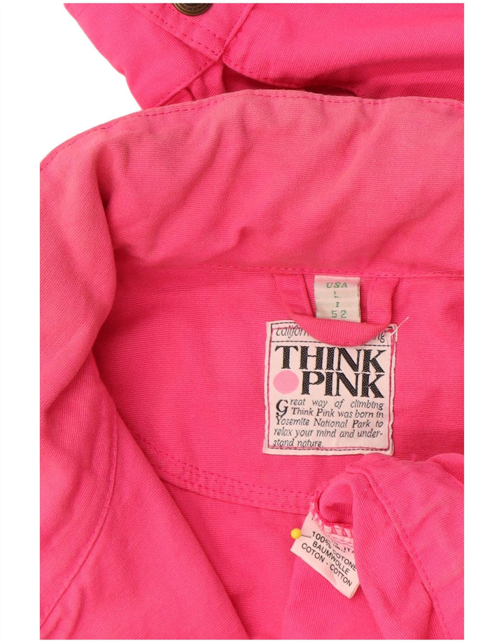 Think Pink Mens Utility Jacket IT 52 XL Pink Cotton