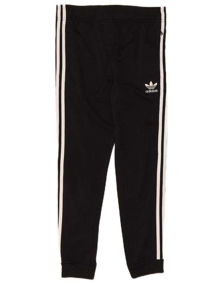 Adidas Boys Tracksuit Trousers Joggers 11-12 Years Black Polyester