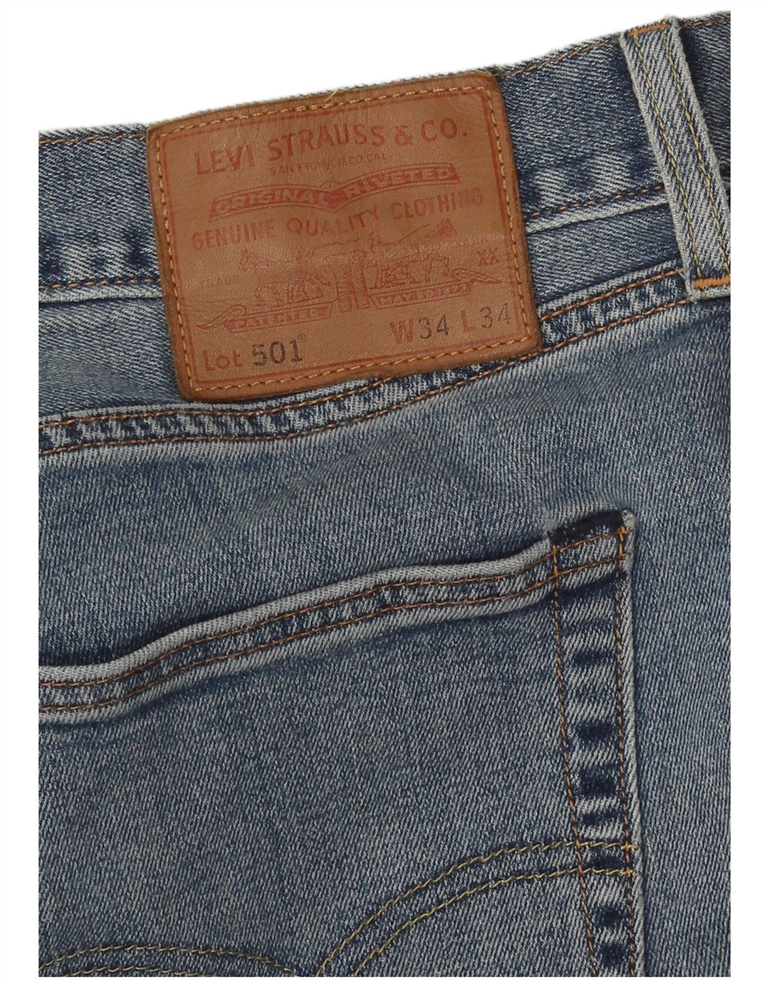 Levi's Mens 501 Straight Jeans W34 L34 Blue
