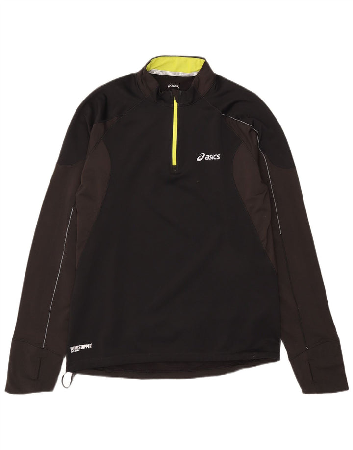 Ανδρική φόρμα πουλόβερ με φερμουάρ Asics Top Large Black Colourblock
