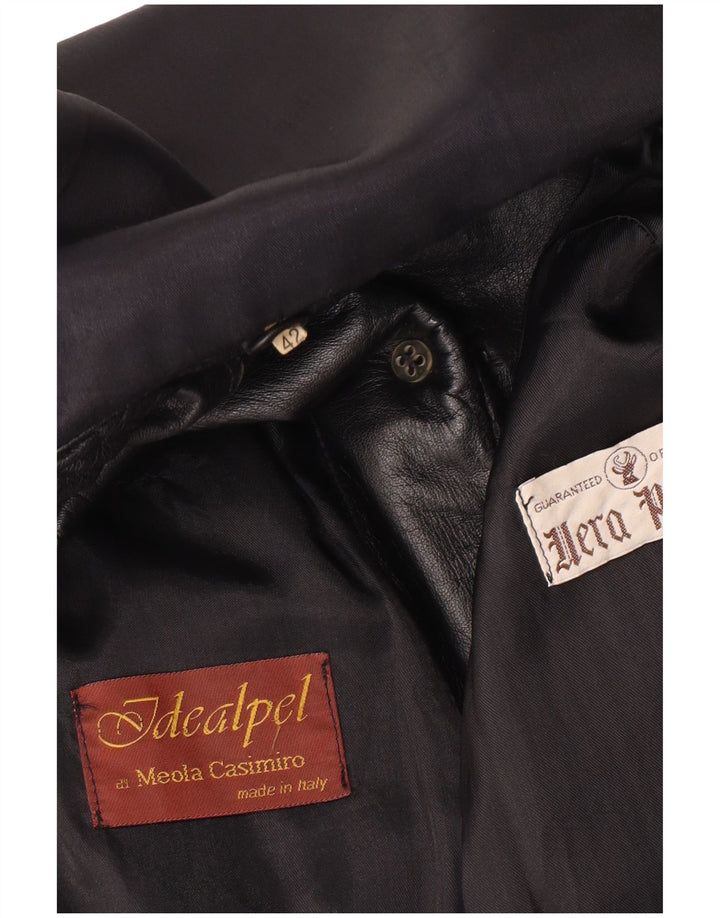 Vintage Γυναικείο Δερμάτινο Μπουφάν IT 42 Medium Black Leather