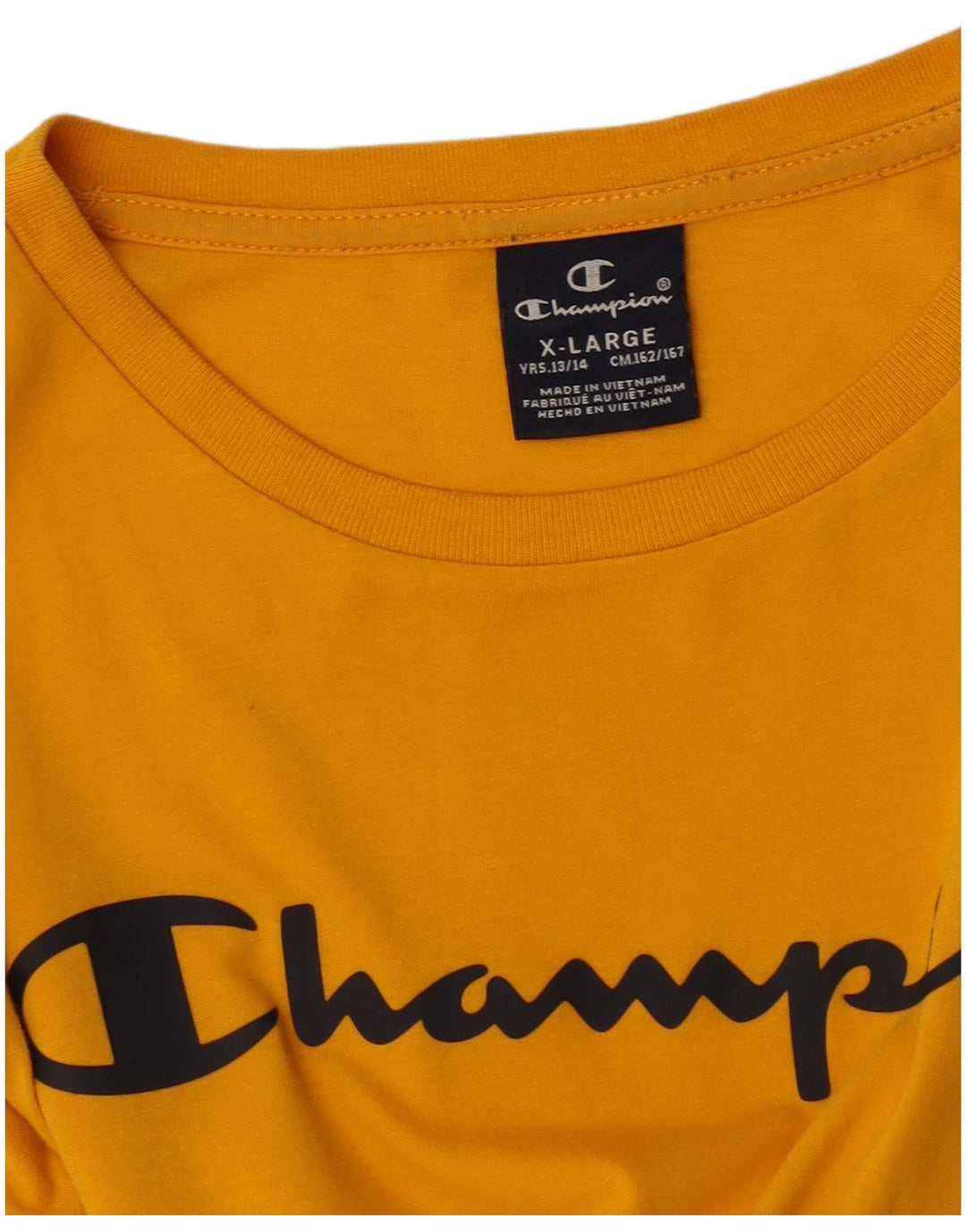 Γραφικό T-Shirt για κορίτσια CHAMPION Top 13-14 ετών XL Κίτρινο