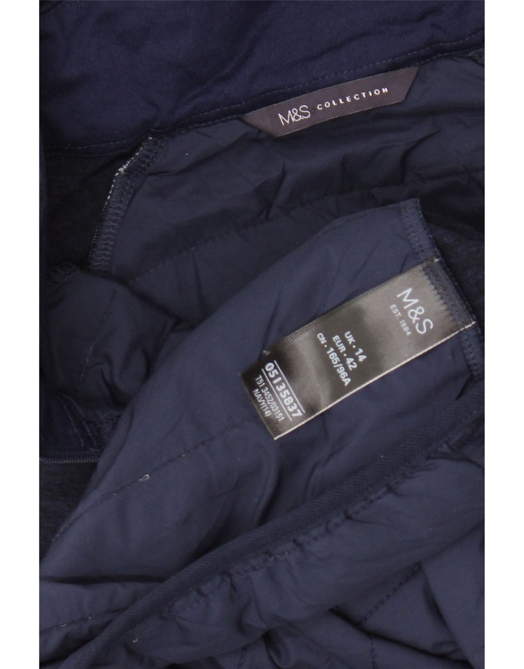 MARKS & SPENCER Γυναικεία αθλητική φόρμα με κουκούλα Top Jacket UK 14 Medium Navy Blue