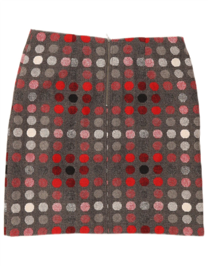 Marks & Spencer Γυναικεία ίσια φούστα UK 12 Medium W30 Grey Polka Dot