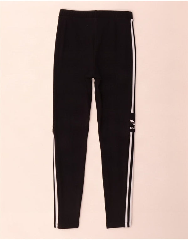 Adidas Womens Graphic Leggings UK 12 Medium Black Cotton
