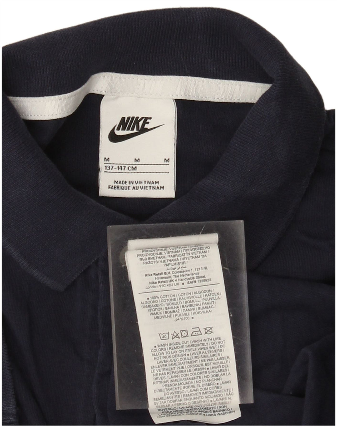 Μπλουζάκι πόλο Nike για αγόρια 10-11 ετών, μεσαίο ναυτικό, βαμβακερό