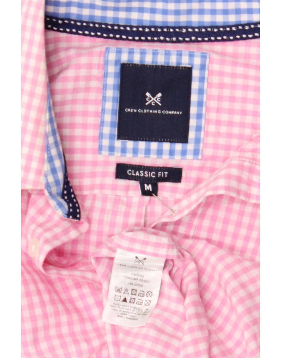 Ανδρικό πουκάμισο Crew Clothing Classic Fit, μεσαίο ροζ βαμβακερό Gingham