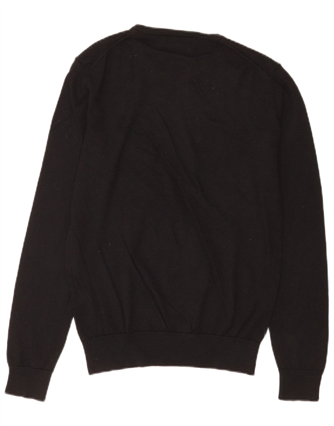 Ανδρικό πουλόβερ Zara με λαιμόκοψη, μεσαίο μαύρο μάλλινο