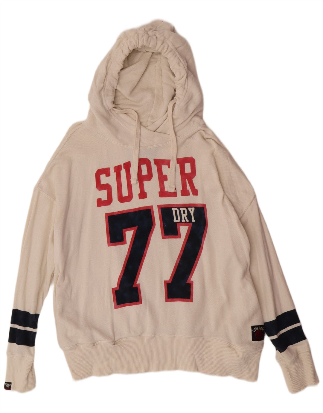 Superdry Γυναικείο Γραφικό Φούτερ UK 18 XL Off White Cotton College