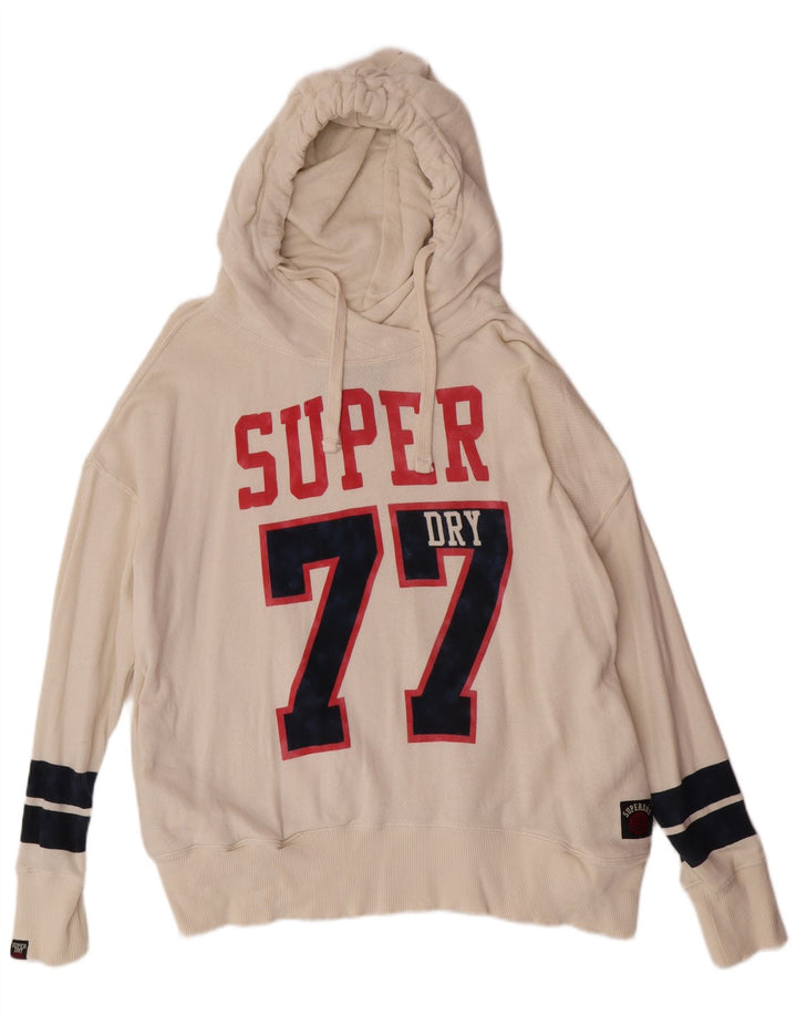 Superdry Γυναικείο Γραφικό Φούτερ UK 18 XL Off White Cotton College