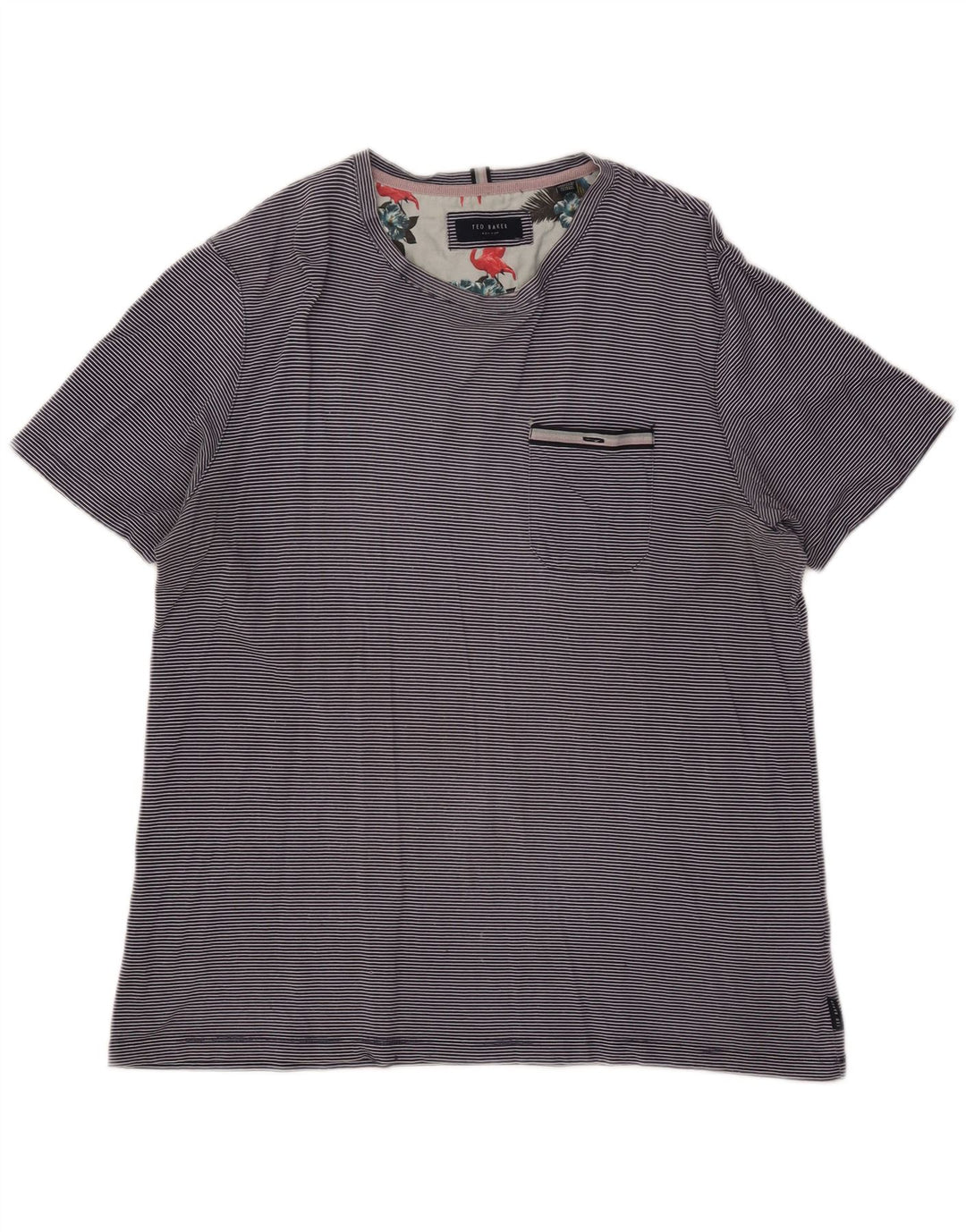 TED BAKER Γυναικείο T-Shirt Top Size 4, Βαμβακερό με ρίγες σε μπλε ναυτικό