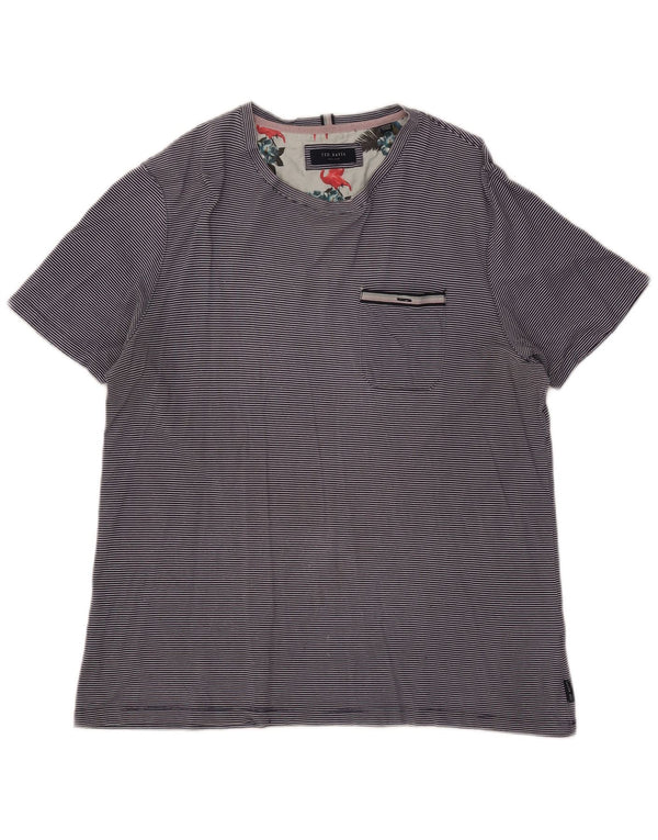 TED BAKER Γυναικείο T-Shirt Top Size 4, Βαμβακερό με ρίγες σε μπλε ναυτικό