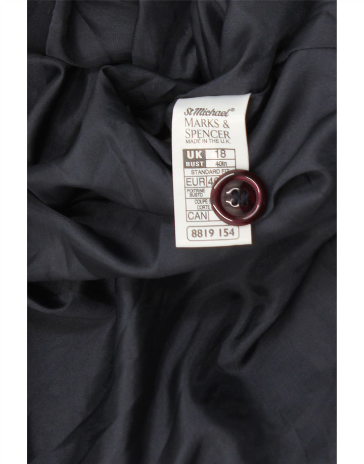 Marks & Spencer Γυναικείο κοντομάνικο σακάκι μπλέιζερ UK 18 XL Navy Blue