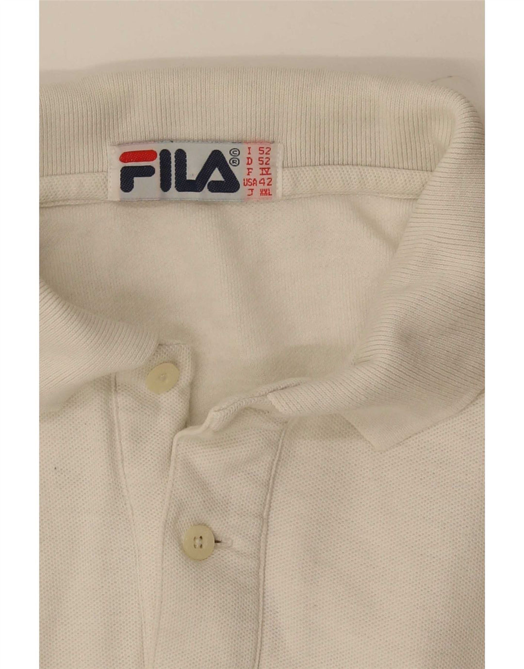 Fila Ανδρικό μακρυμάνικο μπλουζάκι πόλο US 42 μεγάλο λευκό