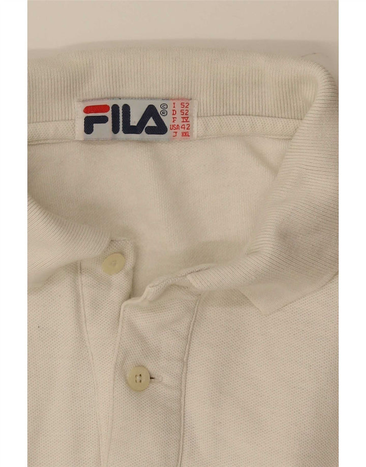 Fila Ανδρικό μακρυμάνικο μπλουζάκι πόλο US 42 μεγάλο λευκό