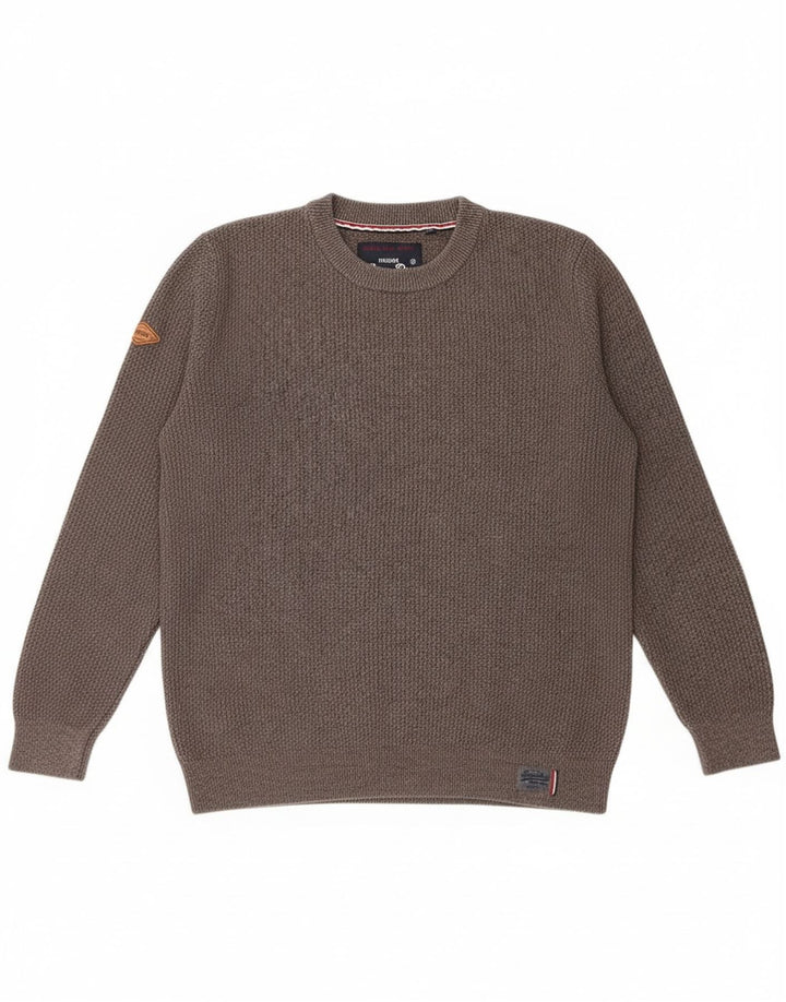 Ανδρικό πουλόβερ Superdry Crew Neck Jumper 2XL Γκρι βαμβακερό