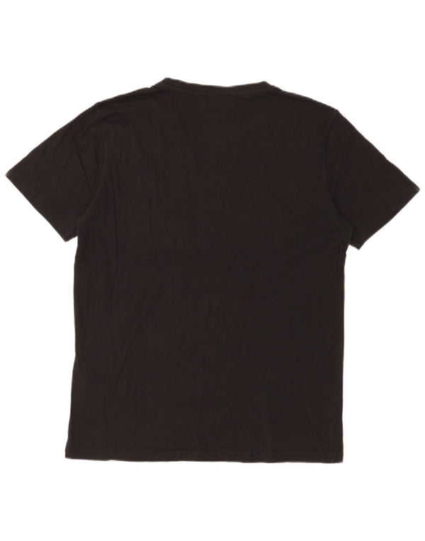 Γυναικείο γραφικό μπλουζάκι Trussardi Jeans Top UK 14 μεγάλο μαύρο βαμβακερό