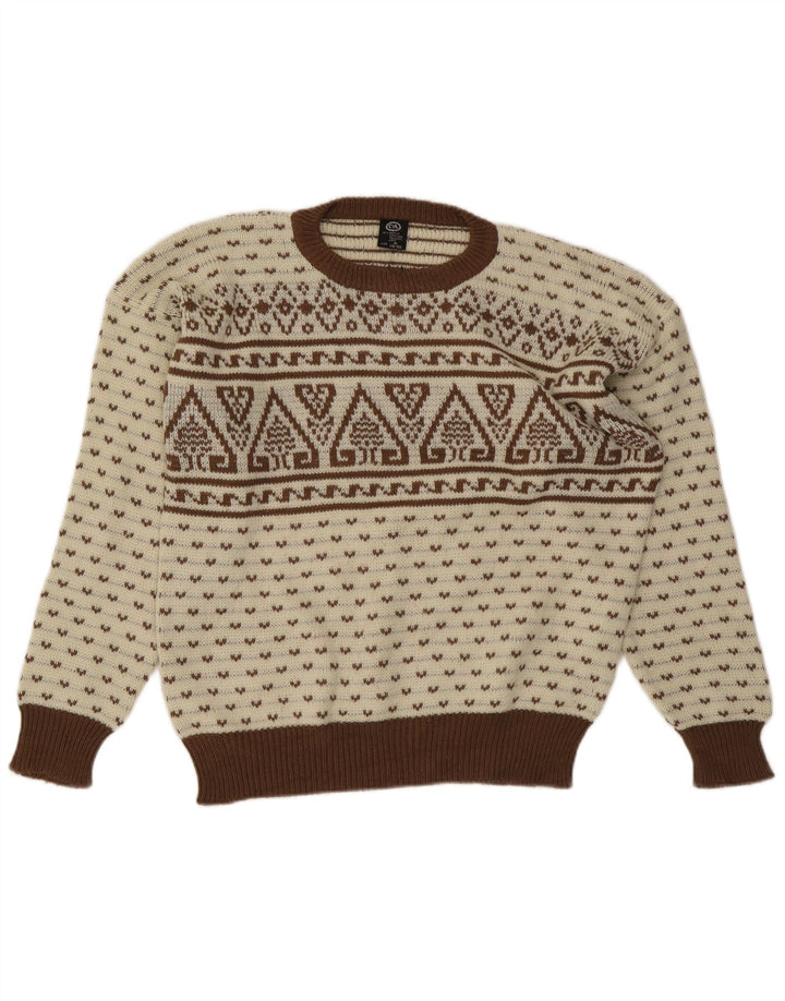 Ανδρικό πουλόβερ C & A Crew Neck Jumper IT 48/50 Medium Beige Fair Isle