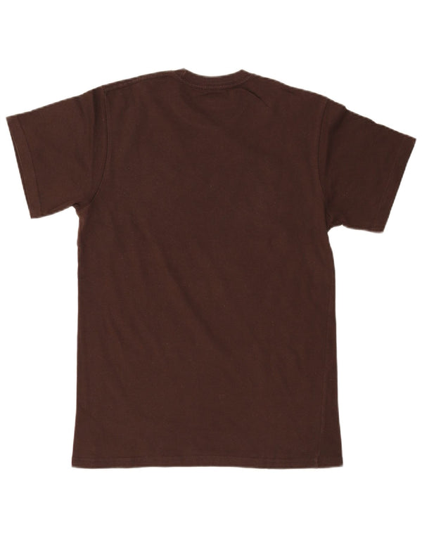 Hard Rock Cafe Mens Madrid Graphic T-Shirt Top Small Brown Cotton