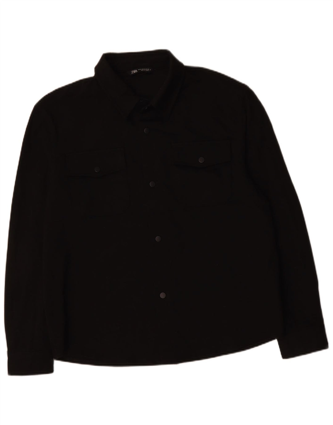 ZARA Mens Bomber Jacket UK 42 XL Black Polyester