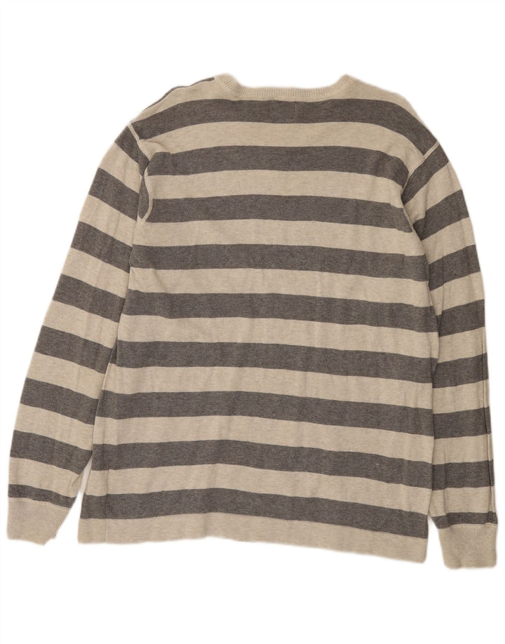 Ανδρικό πουλόβερ Timberland Crew Neck, Βαμβακερό μεσαίο γκρι ριγέ