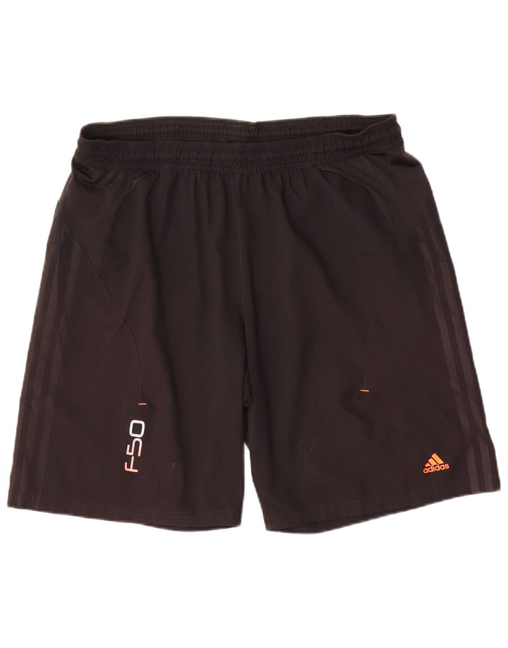 Ανδρικό γραφικό αθλητικό σορτς Adidas μεγάλο μαύρο πολυεστέρα