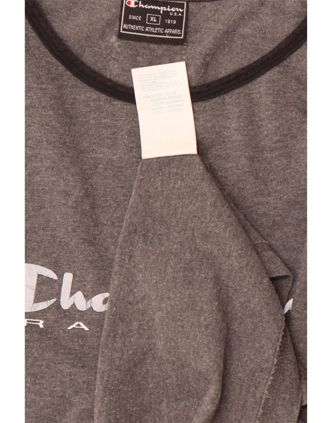 Γυναικείο T-Shirt CHAMPION Top UK 18 XL Γκρι βαμβακερό