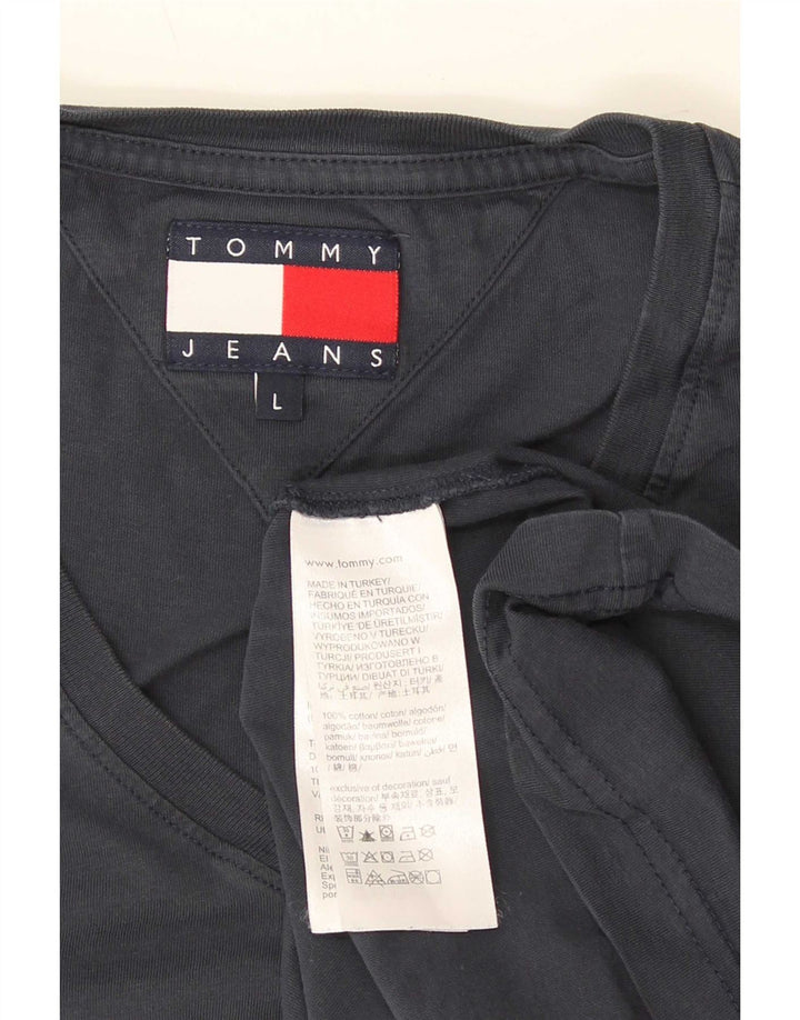 Tommy Hilfiger Ανδρικό T-Shirt κανονικό Top Large Navy Blue από βαμβάκι