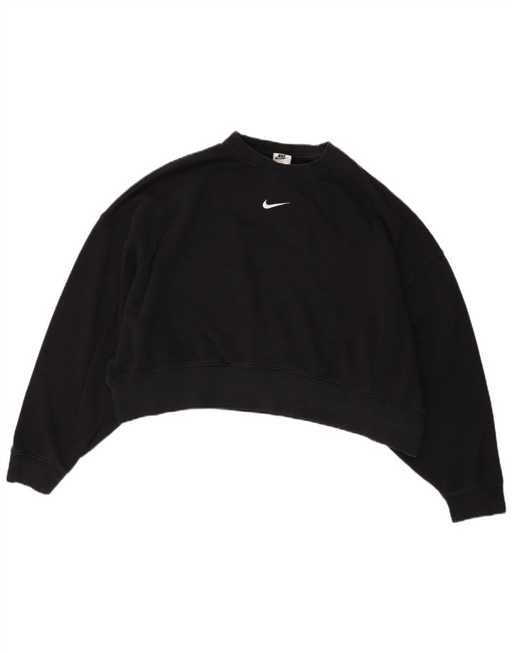 Γυναικείο φούτερ NIKE Crop Oversized Jumper UK 14 Μεσαίο μαύρο βαμβακερό