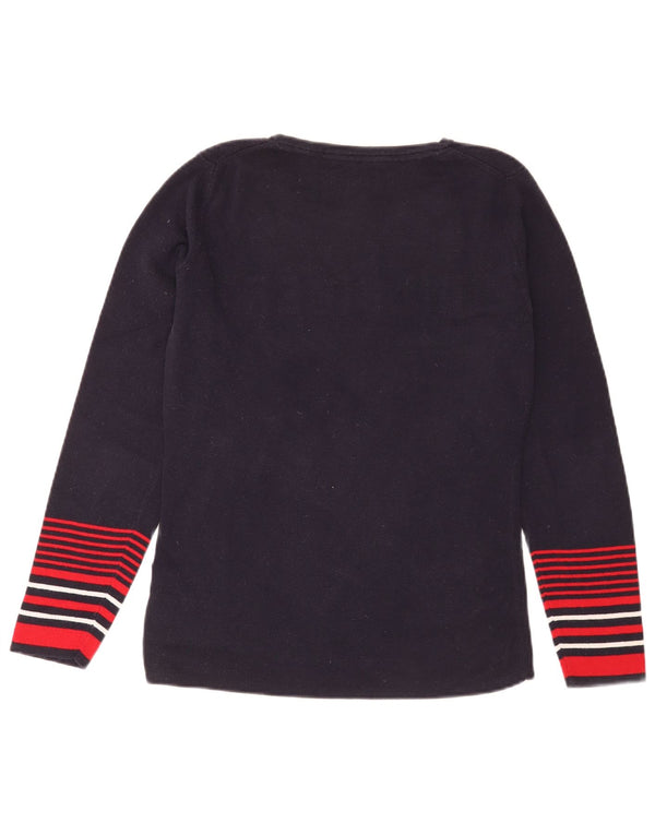 Tommy Hilfiger Womens Crew Neck Jumper Sweater UK 14 Large Navy Blue