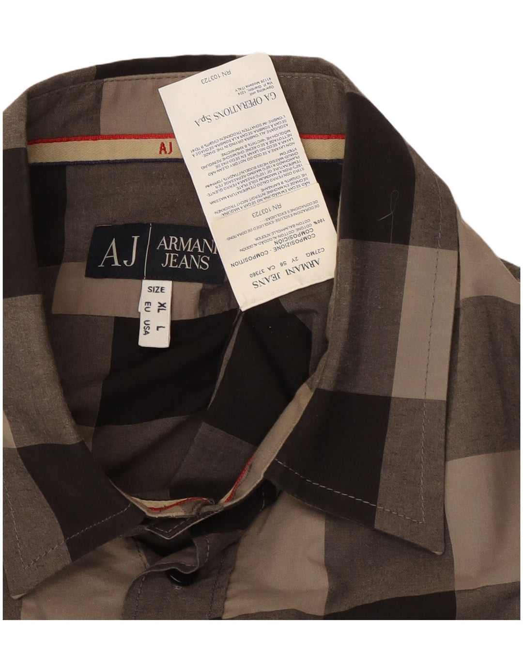 Armani Jeans Ανδρικό πουκάμισο μεγάλο γκρι βαμβακερό Gingham