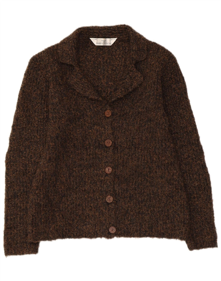 MARKS & SPENCER Γυναικείο πουλόβερ ζακέτα UK 10 Small Brown Flecked