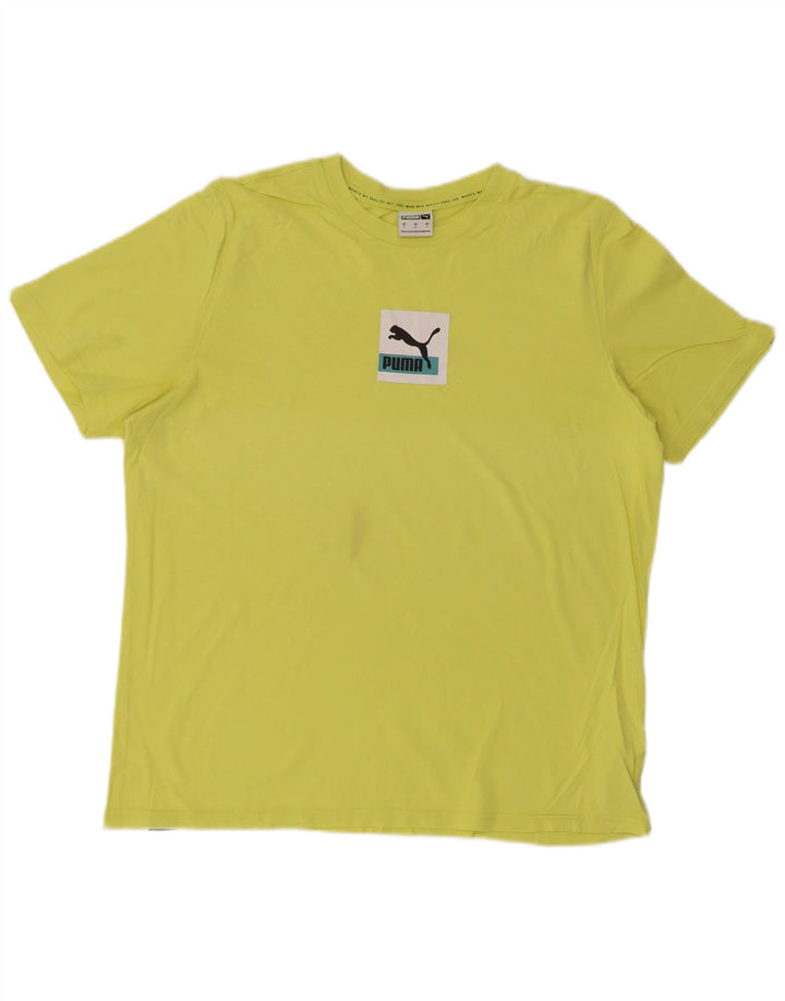 Ανδρικό γραφικό μπλουζάκι PUMA Top Large Yellow