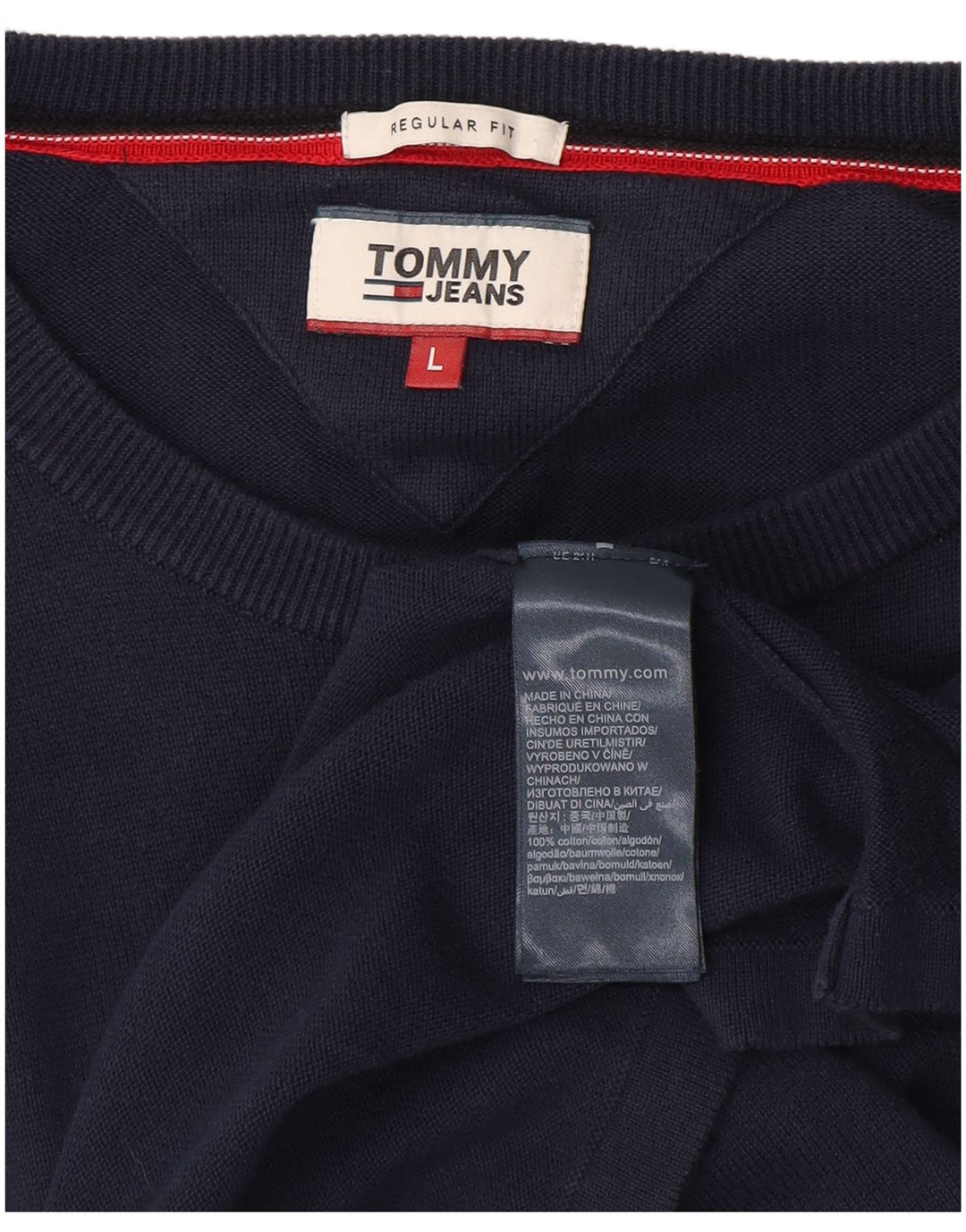 TOMMY HILFIGER Ανδρικό γραφικό φούτερ με κανονική εφαρμογή πουκάμισο μεγάλο μπλε ναυτικό