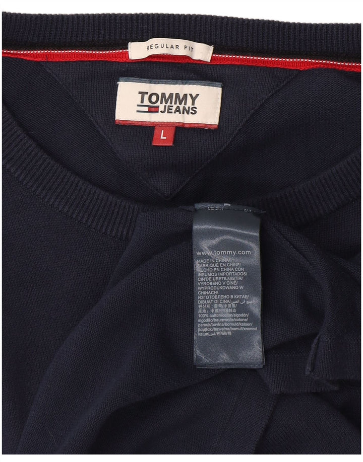 TOMMY HILFIGER Ανδρικό γραφικό φούτερ με κανονική εφαρμογή πουκάμισο μεγάλο μπλε ναυτικό