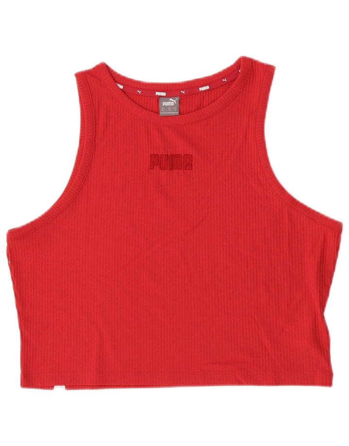 Puma Γυναικείο Crop Graphic Vest Top UK 18 XL Red Polyester