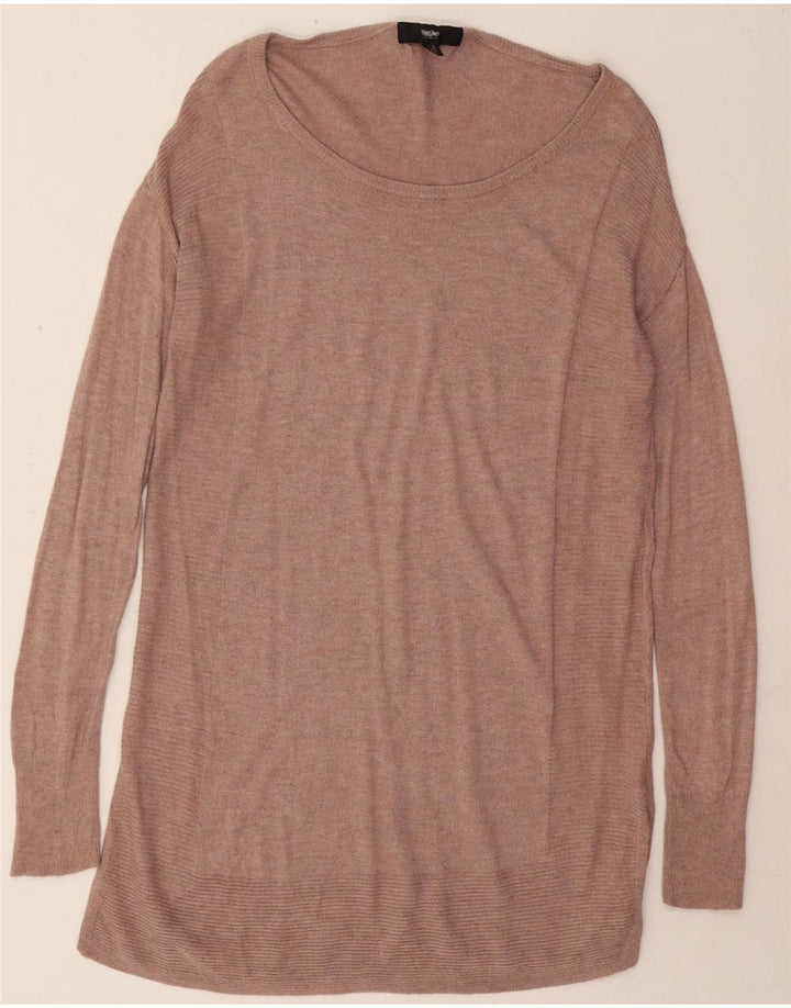 MOSSIMO Womens Longline Boat Neck Jumper Sweater UK 8 Small Grey Nylon Vintage Mossimo and Second-Hand Mossimo from Messina Hembry 