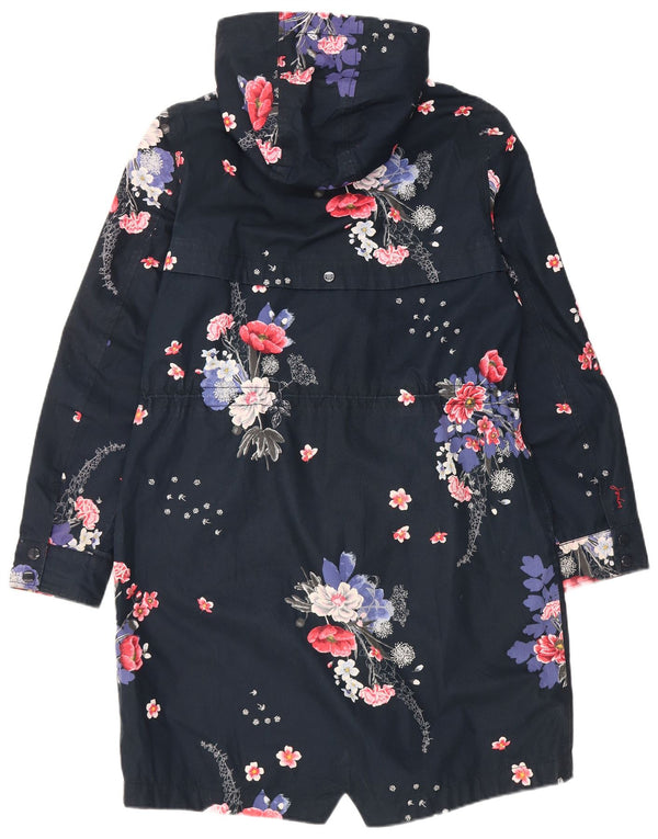 Joules Γυναικείο Αδιάβροχο με κουκούλα UK 12 Medium Navy Blue Floral Polyester