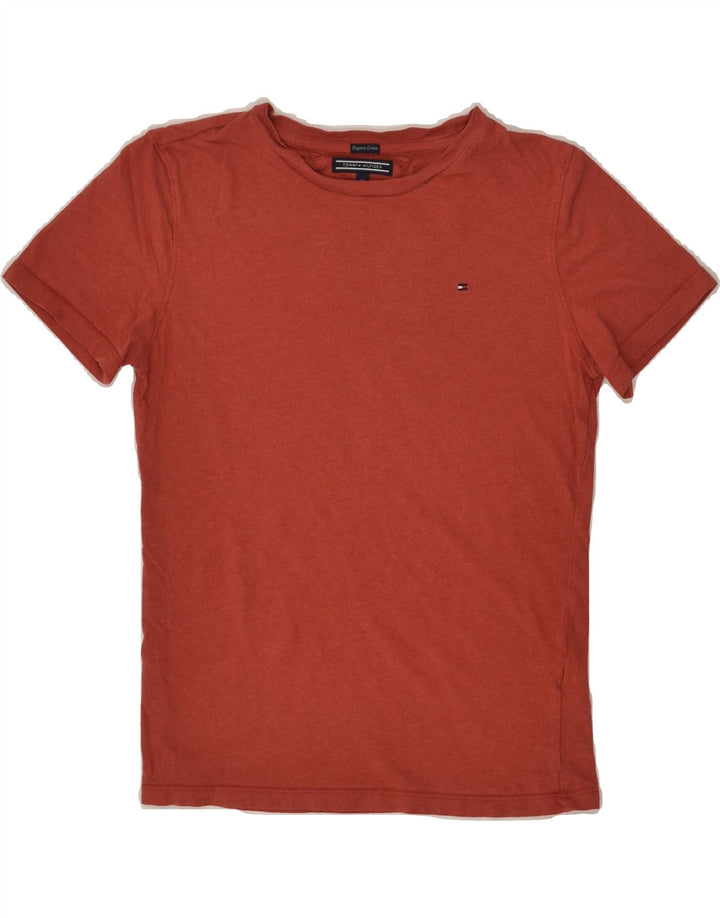 TOMMY HILFIGER Boys T-Shirt Top 11-12 Years Maroon Cotton | Vintage Tommy Hilfiger | Thrift | Second-Hand Tommy Hilfiger | Used Clothing | Messina Hembry 