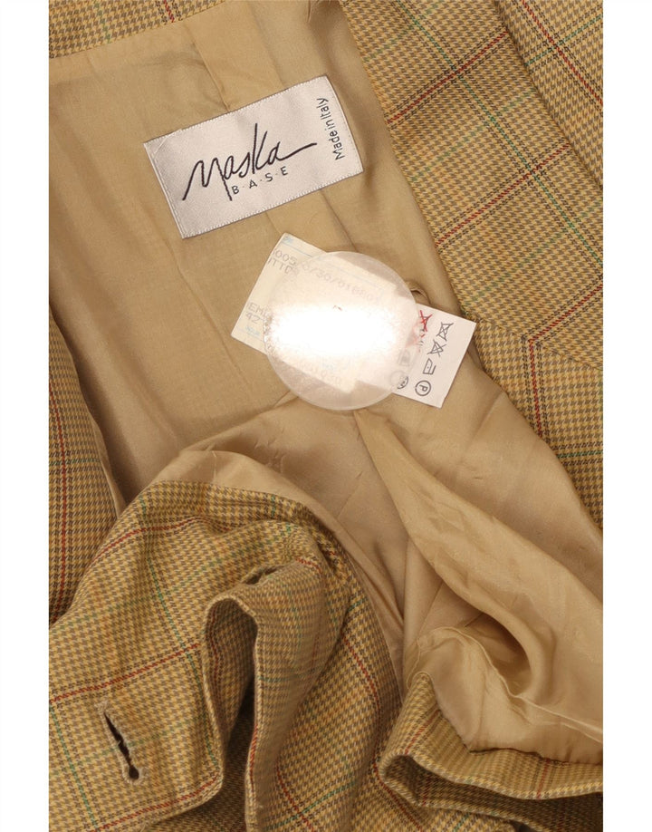 Maska Γυναικείο μπουφάν 2 κουμπιών σακάκι IT 42 Μεσαίο μπεζ βαμβακερό τσεκ
