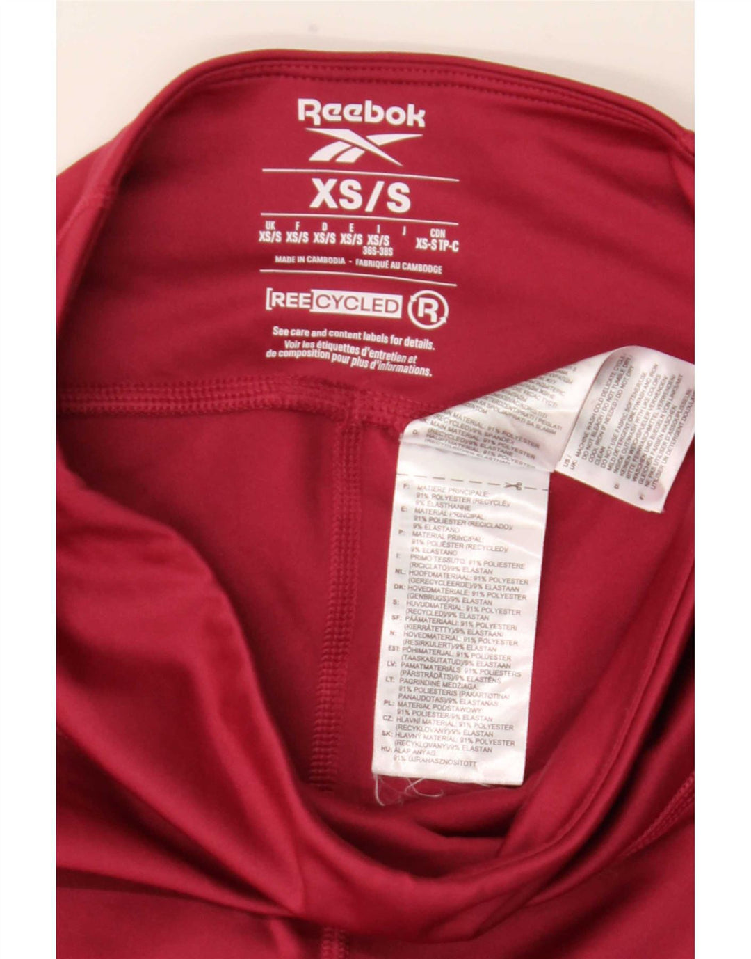 Γυναικεία κολάν Reebok UK 4 XS Red Polyester